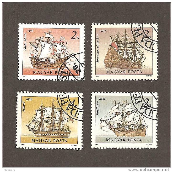 Hongrie N°3166 à 3169 Oblitéré Bateaux - Used Stamps