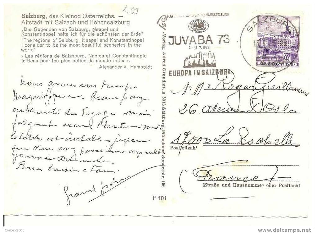 N° Y&t      CP     SALZBURG     Vers    FRANCE    13 JUIN 1975 - Lettres & Documents