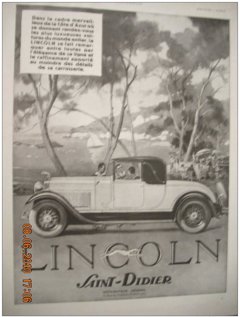 LINCOLN   ST DIDIER   VOITURE - Publicités
