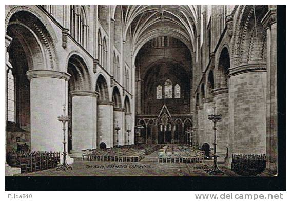 CPA.  HEREFORD CATHEDRAL .  The Nave.       1919. - Herefordshire