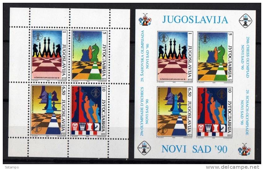 118  JUGOSLAVIA  SPORT CHESS  NEVER HINGED  MICHEL KATALOG 18,00 EURO - Blocks & Kleinbögen