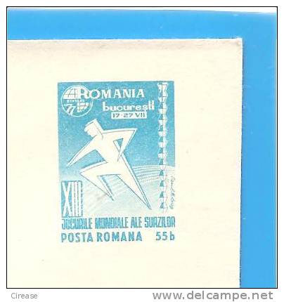 Romania Postal Stationery Cover 1977.Deaf World Games In Bucharest 1977. 2 Scan - Handicaps