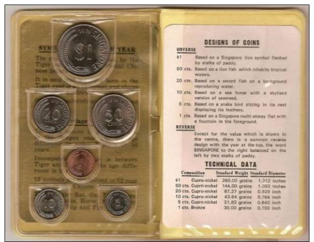 TC002 Singapura Mint Set 1974  () - Singapore