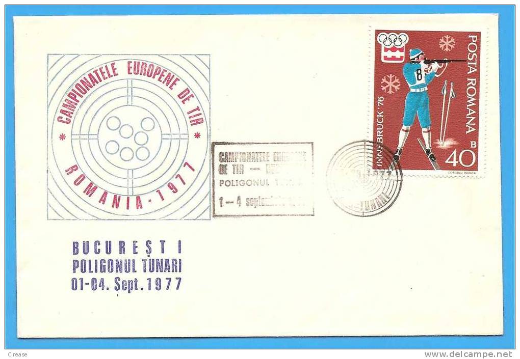 Romania Cover 1977.European Shooting Championships - Tir (Armes)