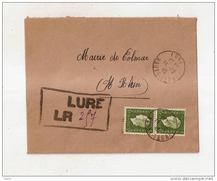 5° Emission Provisoire « LIBERATION »     Griffe Encadrée Noire (Plume) Recom. Provis. « LURE - LR 257 » - 1944-45 Marianne Van Dulac