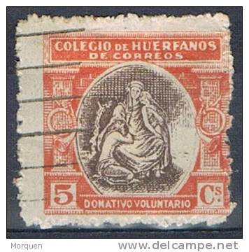 Colegio Huerfanos. Beneficencia 5 Cts Rojo - Beneficiencia (Sellos De)