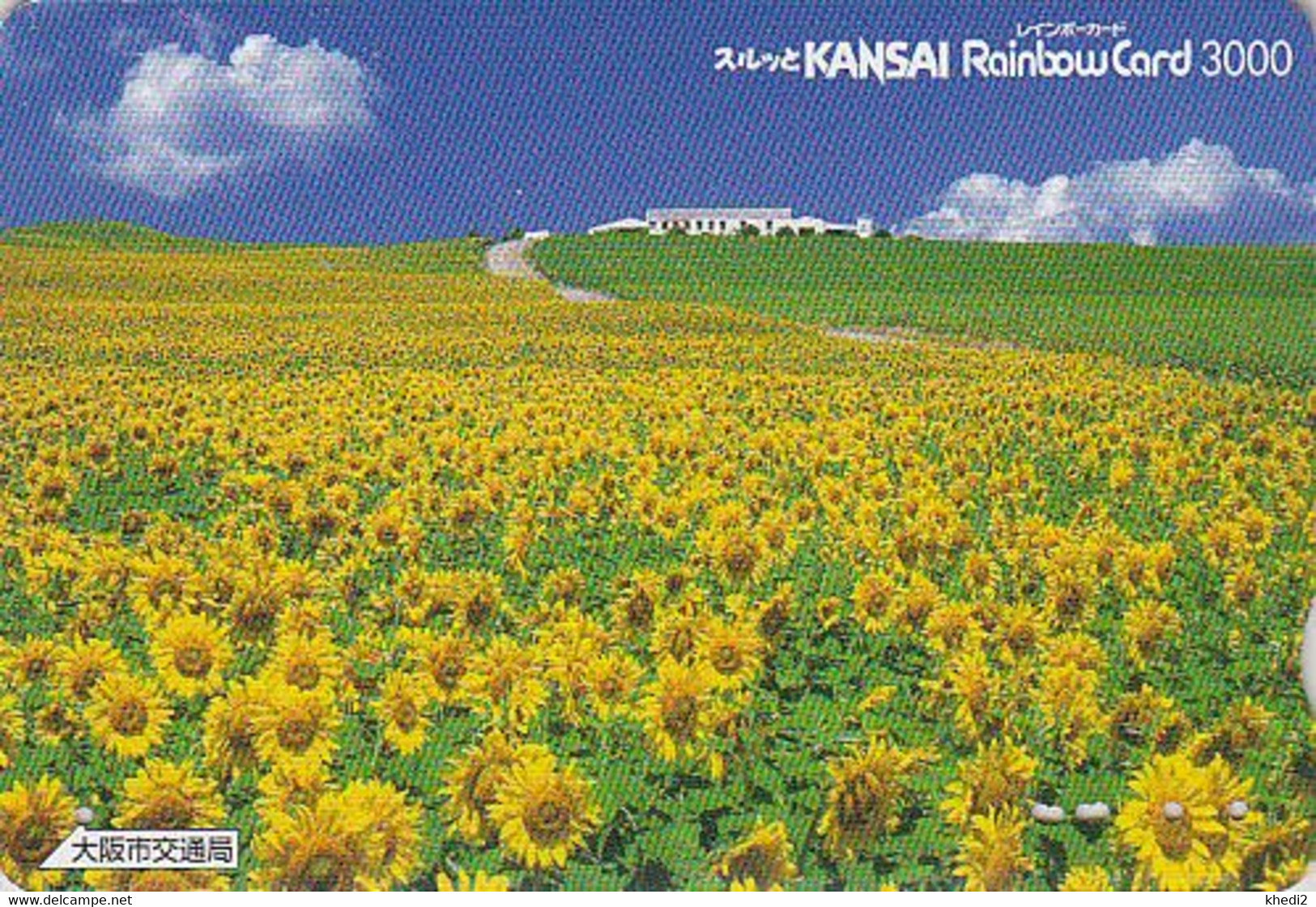 Carte Prépayée Japon - Fleur TOURNESOL Champ - SUNFLOWER Japan Flower Prepaid Rainbow Card - Blume Karte - 220 - Fleurs