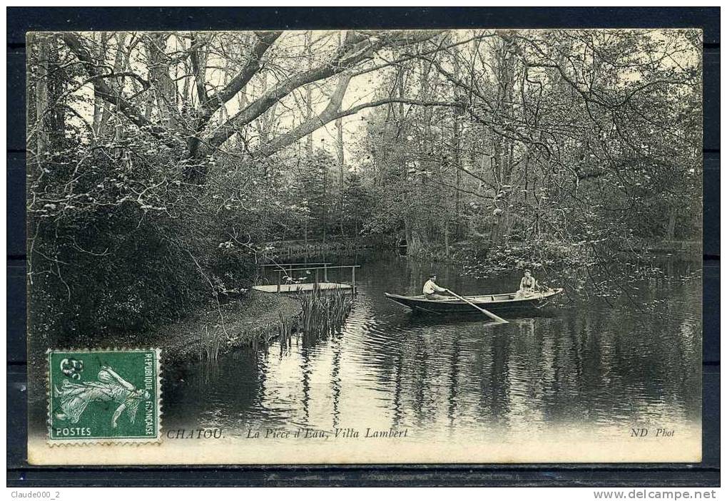 CHATOU . La Piéce D'eau . Villa Lambert .Carte Trés Animée . Voir Recto - Verso  (K009) - Chatou