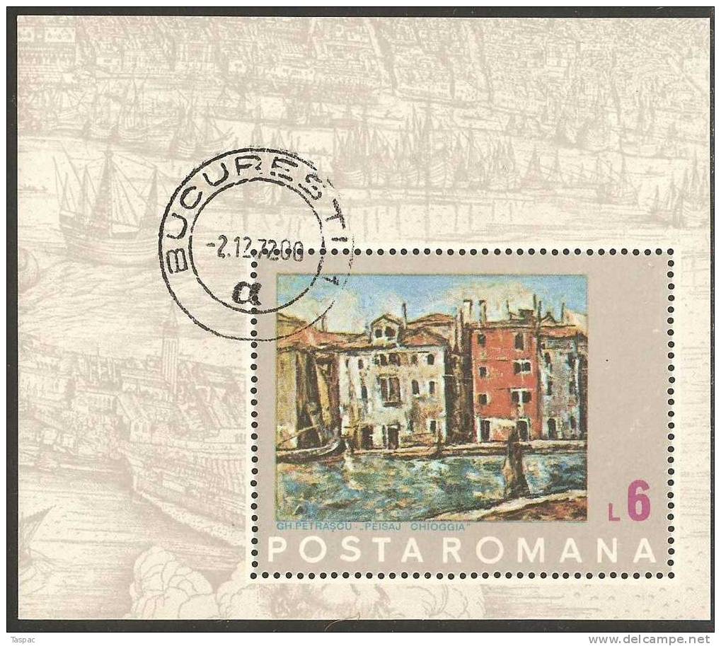 Romania 1972 Mi# Block 99 Used - Paintings Of Venice - Gebruikt