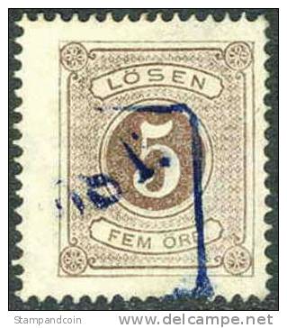 Sweden J3 Used 5o Brown Postage Due From 1874 - Impuestos