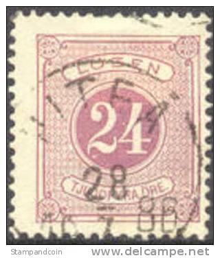 Sweden J18 Used 24o Red Lilac Postage Due From 1886 - Segnatasse