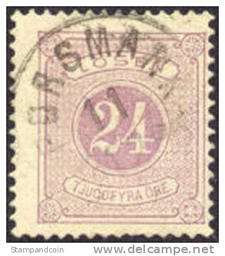 Sweden J19 Used 24o Gray Lilac Postage Due From 1882 - Portomarken