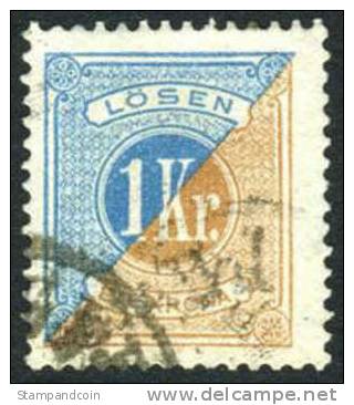 Sweden J22 XF Used 1k Blue & Bixter Postage Due From 1877 - Portomarken