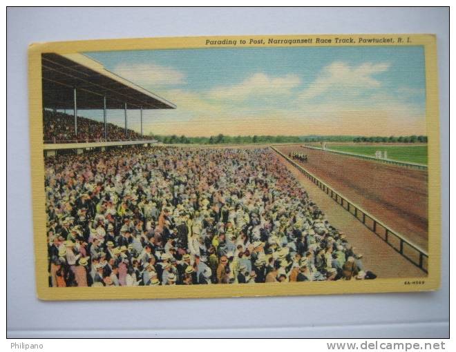 Horse Racing Track    Pawtucket RI    Narragansett Race Track    Linen - Pawtucket