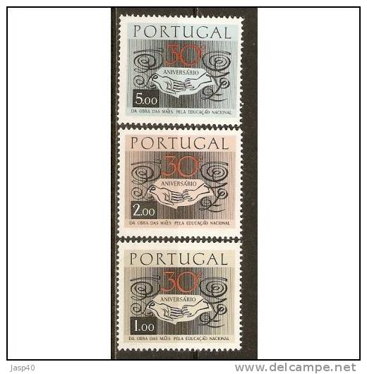 PORTUGAL AFINSA 1025/1027 - SÉRIE NOVA SEM GOMA, MNG - Unused Stamps