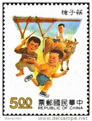 Sc#2841 1992 Toy Stamp Chopstick Gun Fighting Ox Boy Child Kid - Vaches