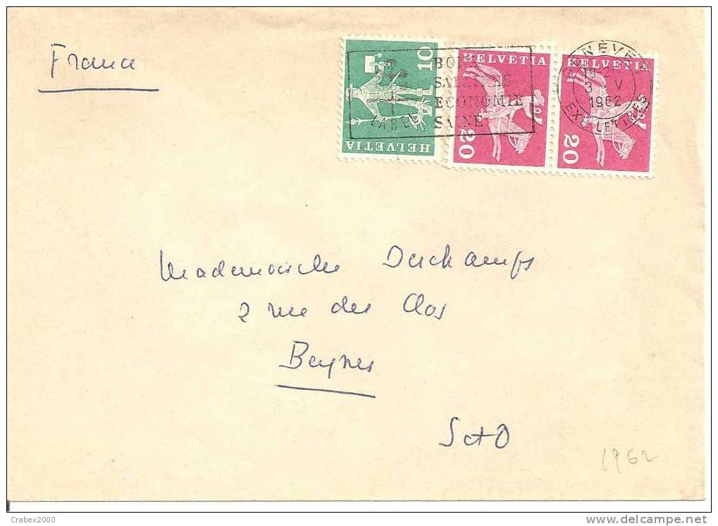 N° Y&t 644+646       Lettre     GENEVE    Vers    FRANCE Le 03 MAI 1962 - Covers & Documents
