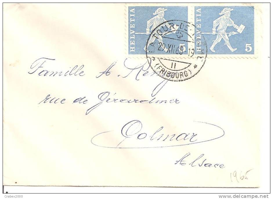 N° Y&t 643       Lettre    LA TOUR DE PEILZ    Vers    FRANCE Le 29 DECEMBRE 1965 - Storia Postale