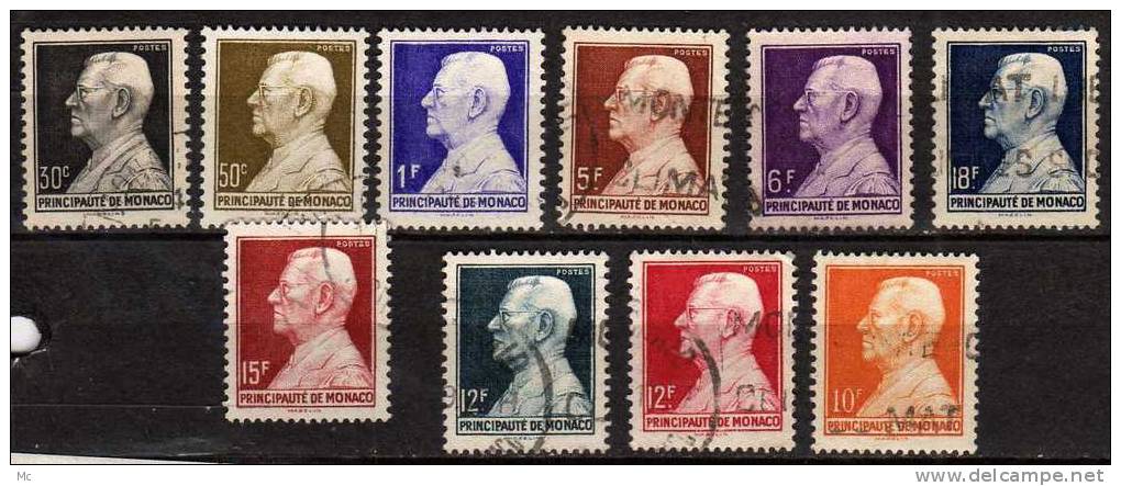 Monaco N° 302 / 306 Oblitérés ° - Used Stamps