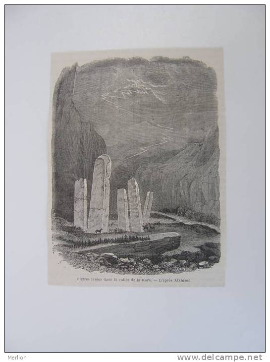 Russia Siberia - Pierres Levées Dans Le Vallée De La Kora  - -gravure- Engraving 1863 ZA15.6 - Estampes & Gravures