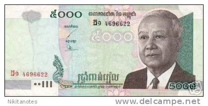 CAMBOGIA 2001 PK 55 - 5000 REALS CAMBODIA Banknote - Cambodge