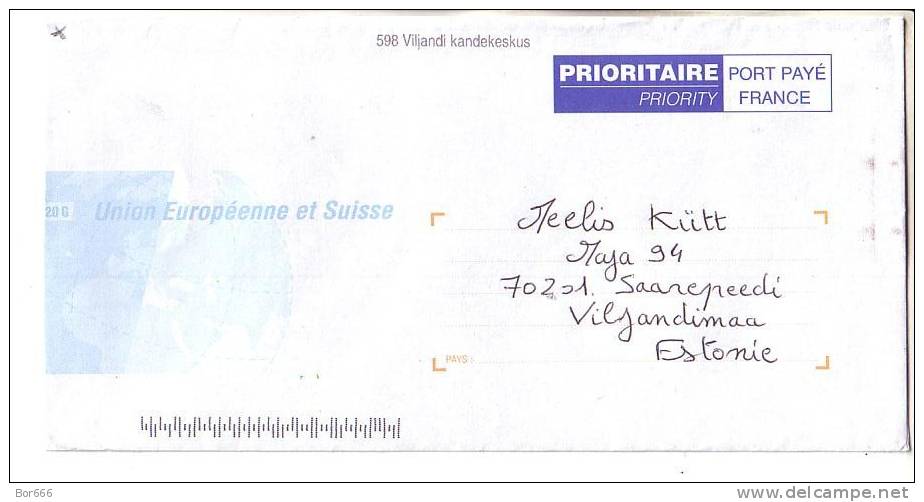 GOOD FRANCE Postal Cover To ESTONIA 2010 - Postage Paid - Covers & Documents