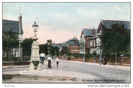 SOMERSET - BURNHAM - BERROW ROAD AND FOUNTAIN 1907  Som131 - Other & Unclassified