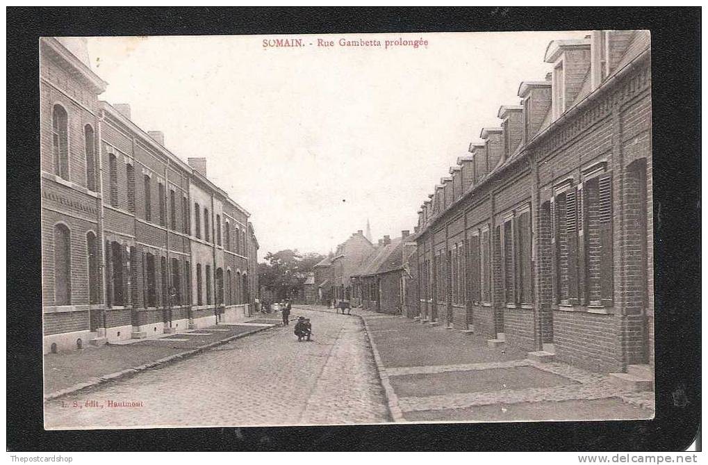 CPA 59 NORD SOMAIN SOMAIN RUE GAMBETTA PROLONGEE MORE SOMAIN LISTED - Altri & Non Classificati