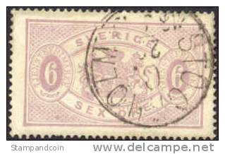 Sweden O4 XF Used 6o Lilac Official From 1874 - Service