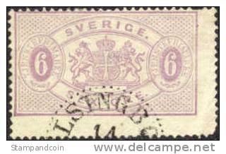 Sweden O16 Used 6o Red Lilac Official From 1882 - Service