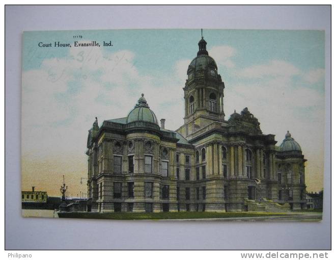 Evansville In    Court House Circa  1907 - Autres & Non Classés