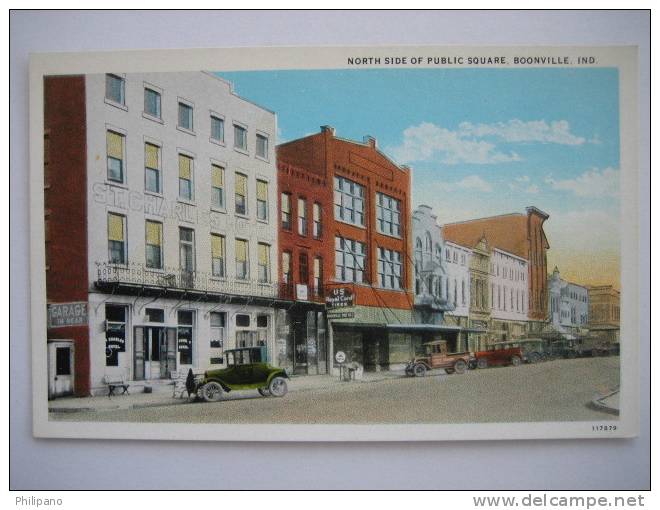 Boonville In     North Side Public Square    Vintage Wb - Andere & Zonder Classificatie