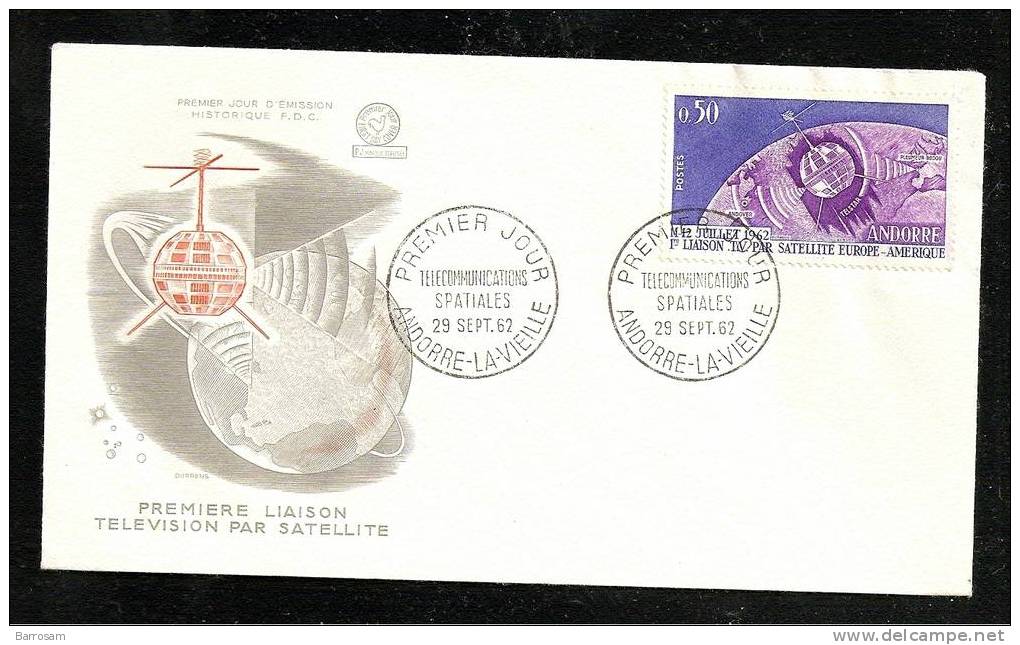 Andorra(French)1962:TELES TAR  FDC - Europe