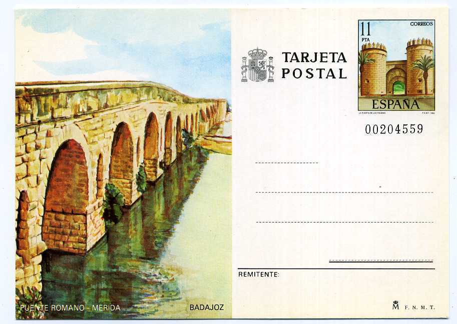 EENTIER POSTAL DE BADAJOZ. Puente Romano Merida. - Badajoz