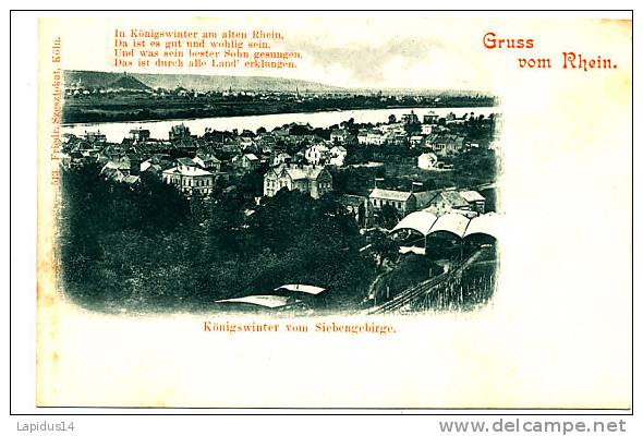 T 557 / CPA  ALLEMAGNE - GRUSS VOM RHEIN  KONIGSWINTER VOM SIEBENGEBIRGE - Koenigswinter