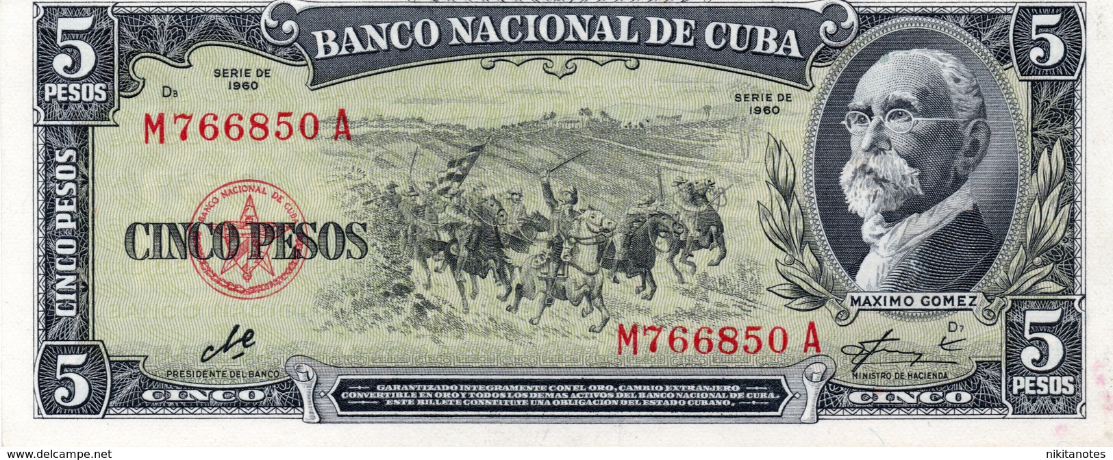 BILLETE CARIBE - 5 PESOS - 1960 - FIRMA CHE GUEVARA - Cuba