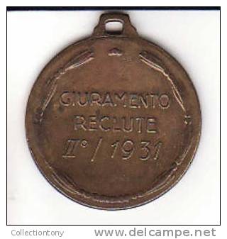 3° C.A.R.GIURAMENTO RECLUTE II° 1931  - BRONZO - DIAM. 30 - PESO 10.5 - Altri & Non Classificati