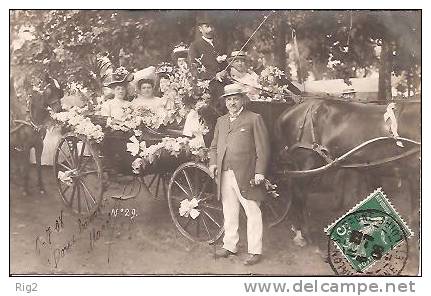 71 - CHALON S/SAONE,  CARTE-PHOTO DE LA FÊTE DES FLEURS 1908 - ECRITE 1908 - Chalon Sur Saone