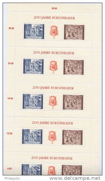 200 Ans Jahre Du Burgtheater De Vienne, 8 **  Superbe Gravure - Blokken & Velletjes