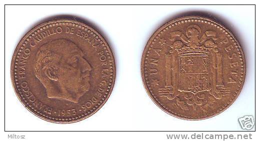 Spain 1 Peseta 1953 (60) Gaudillo Franco - 1 Peseta