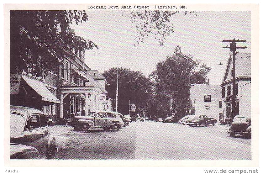 Dixfield Maine - Main Street - Scène De Rue - Vieilles Voitures - Cars - Neuve - Ed. Fairbanks - Autres & Non Classés