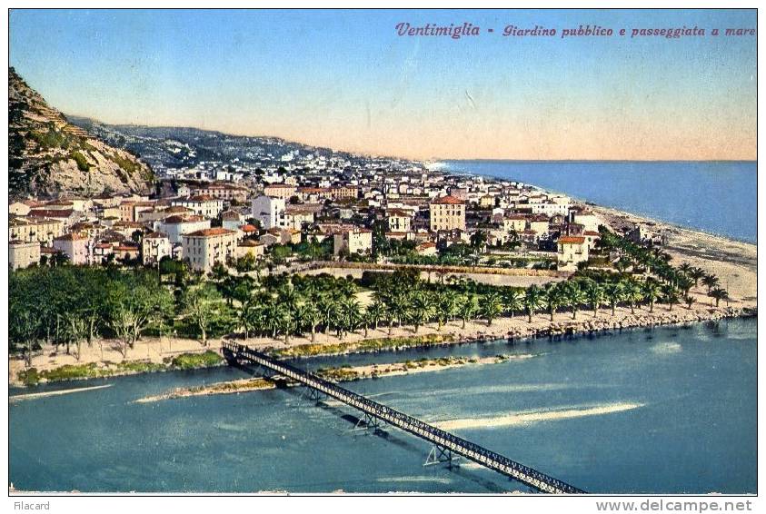 6009    Italia     Ventimiglia  Giardino  Pubblico  E  Passeggiata   A Mare   VG  1936 - Imperia