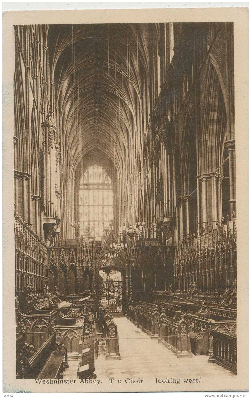 Cp , ANGLETERRE , London , Westminster Abbey , The Choir , Looking West , Voyagé 1914 - Westminster Abbey