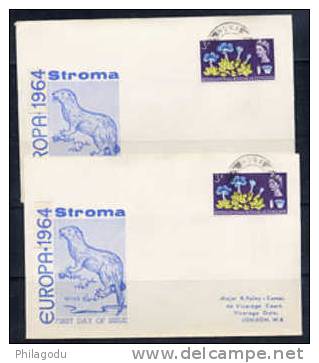Stroma To Huna, 2FDC  Loutre  Otter, Poste Locale Europa 1964 - Local Issues