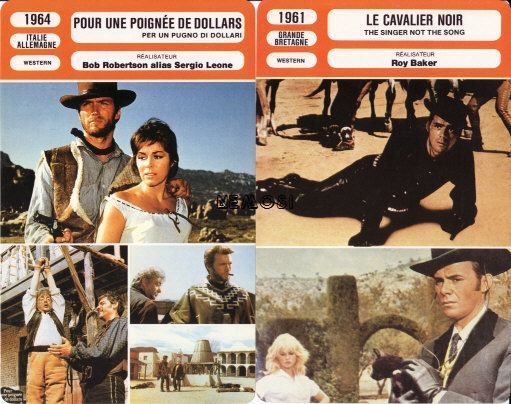 Fiches Monsieur Cinéma - Lot De 8 Fiches Films Western - Altri & Non Classificati