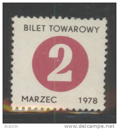 POLAND 1978 MARCH 2 POINT GOODS TOKEN RARE - Fiscaux