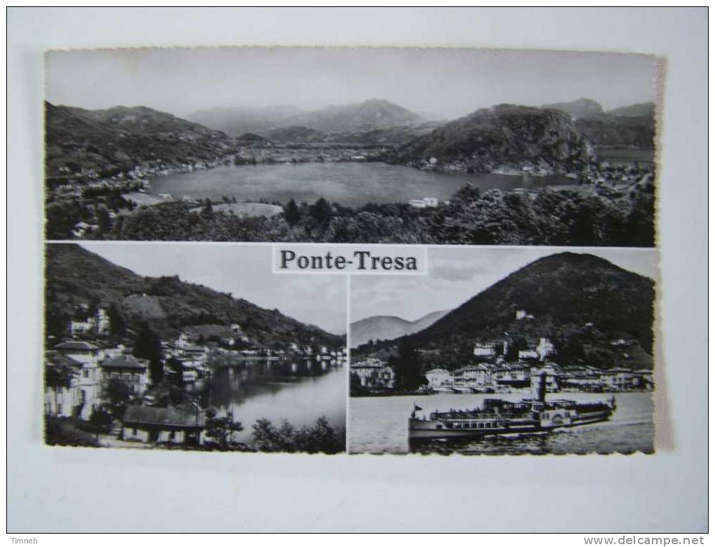 Multi-vues PONTE-TRESA-rivière-bateau-massifs-village - Tresa