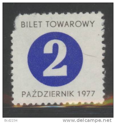 POLAND 1977 OCTOBER 2 POINT GOODS TOKEN RARE - Revenue Stamps