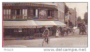 VILLENEUVE LA GARENNE AVENUE DE GENNEVILLIERS CAFE DE LA GARENNE A LA BELLE GABRIELLE  HOTEL ATTELAGES VELO  AUG BREGOU - Villeneuve La Garenne