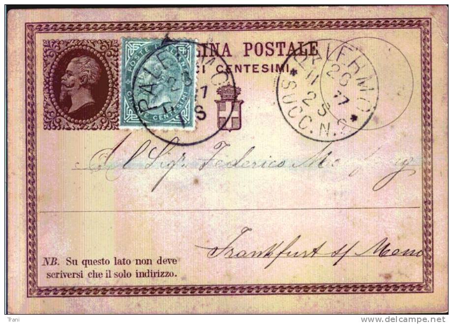 CARTOLINA POSTALE DEL REGNO D'ITALIA - Anno 1874 - Stamped Stationery